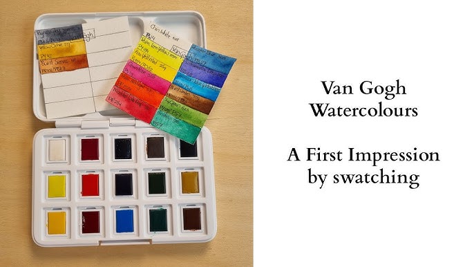 Review & Demo - Van Gogh Muted Colours watercolor set! 🎨 