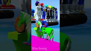Red Spider Horse Crossing on Rainbow Superhero's Sharks Bridge Animals Game ep.71 #shorts