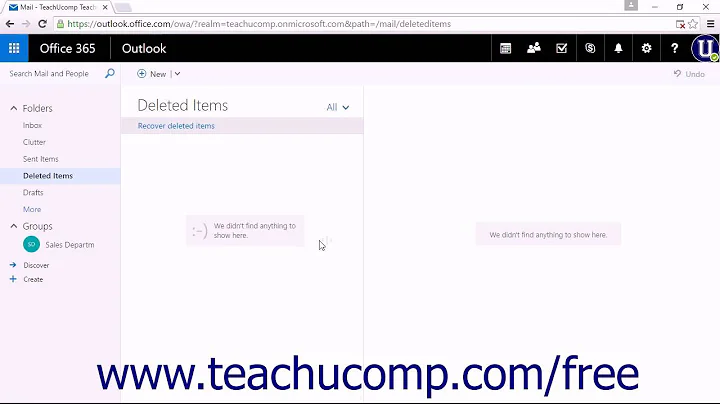 Outlook on the Web Tutorial Permanently Deleting Items Microsoft Training