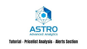 Astro Advanced Analytics - Tutorial - Pricelist Analysis - Alerts Section