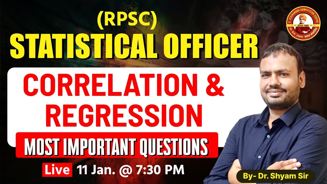 RPSC SO Statistics | Correlation & Regression Most Important Questions