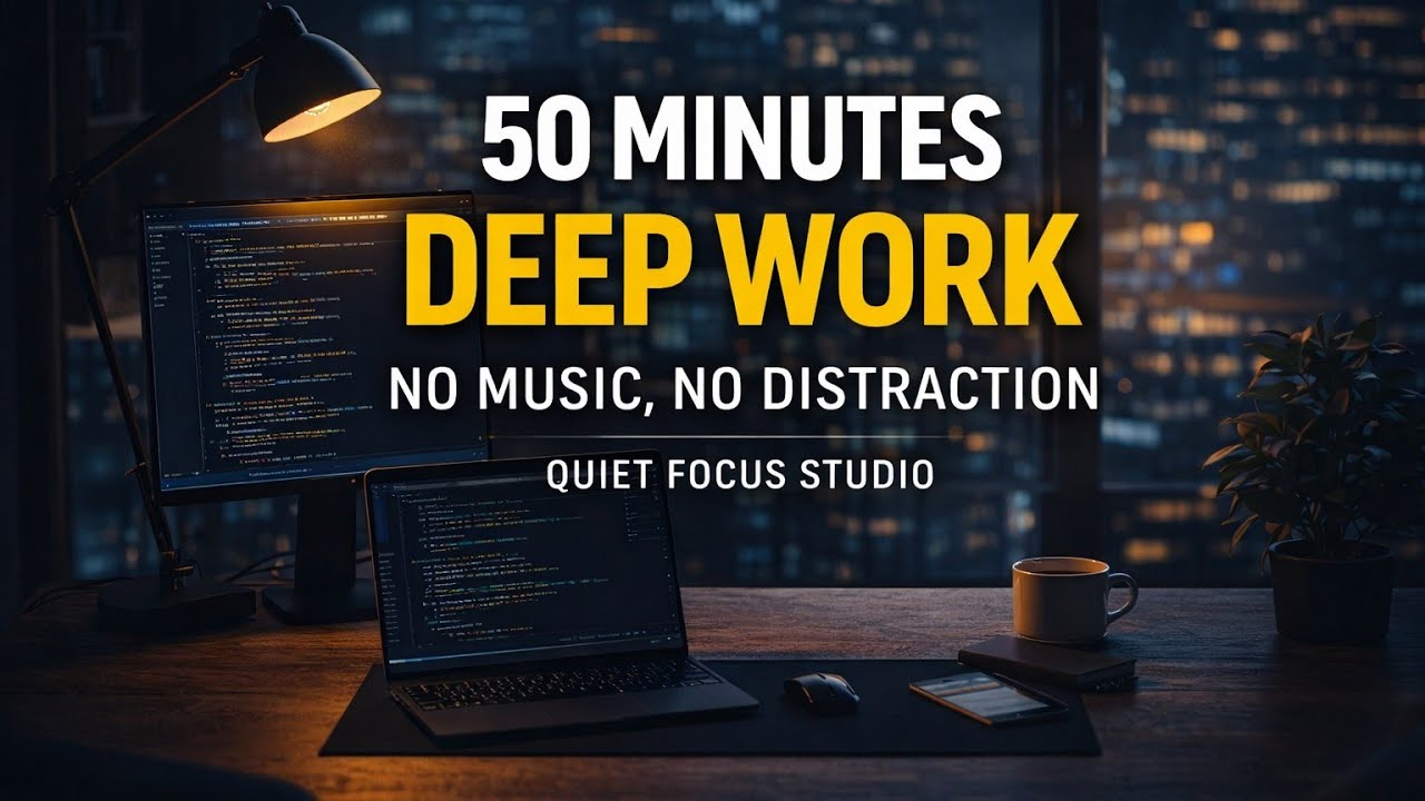 Intense Deep Work – 50 Minutes No Music, No Distraction | Quiet Focus Studio