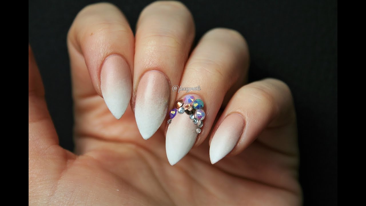 10. Hombre Gradient Nail Art with Rhinestones - wide 8