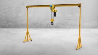 Mobile Gantry Cranes, 3D Presentation , Custom Portable Gantry Crane 1 T, 2 T, 3 T, 5 Ton, 10 Ton,