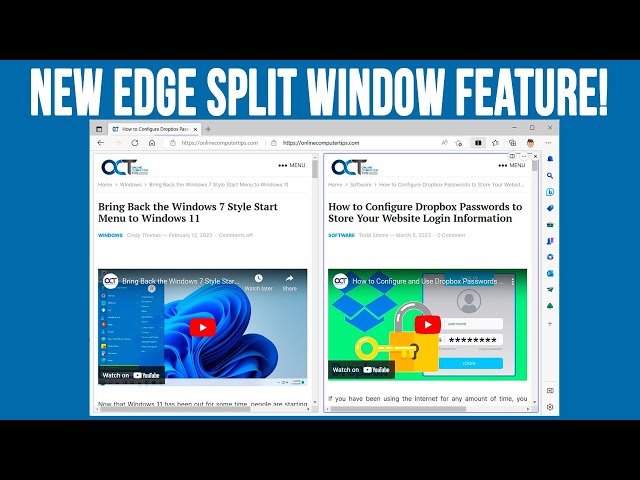 Microsoft Edge has got a new Split Screen feature to open two sites in a  single window