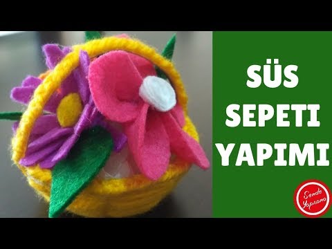 Kartondan ve Yün İpten Süs Sepet Yapımı-Sende Yapsana