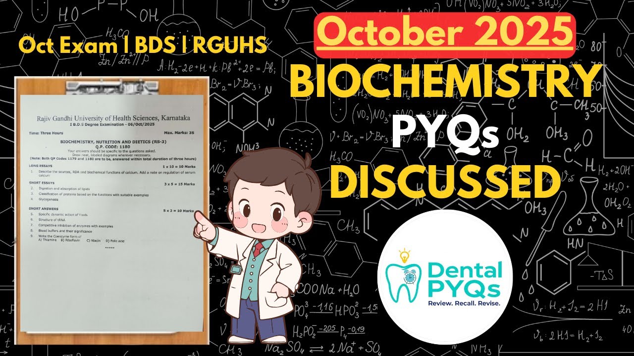October-2025 Biochemistry Solved Paper| RGUHS BDS -Complete PYQ Breakdown