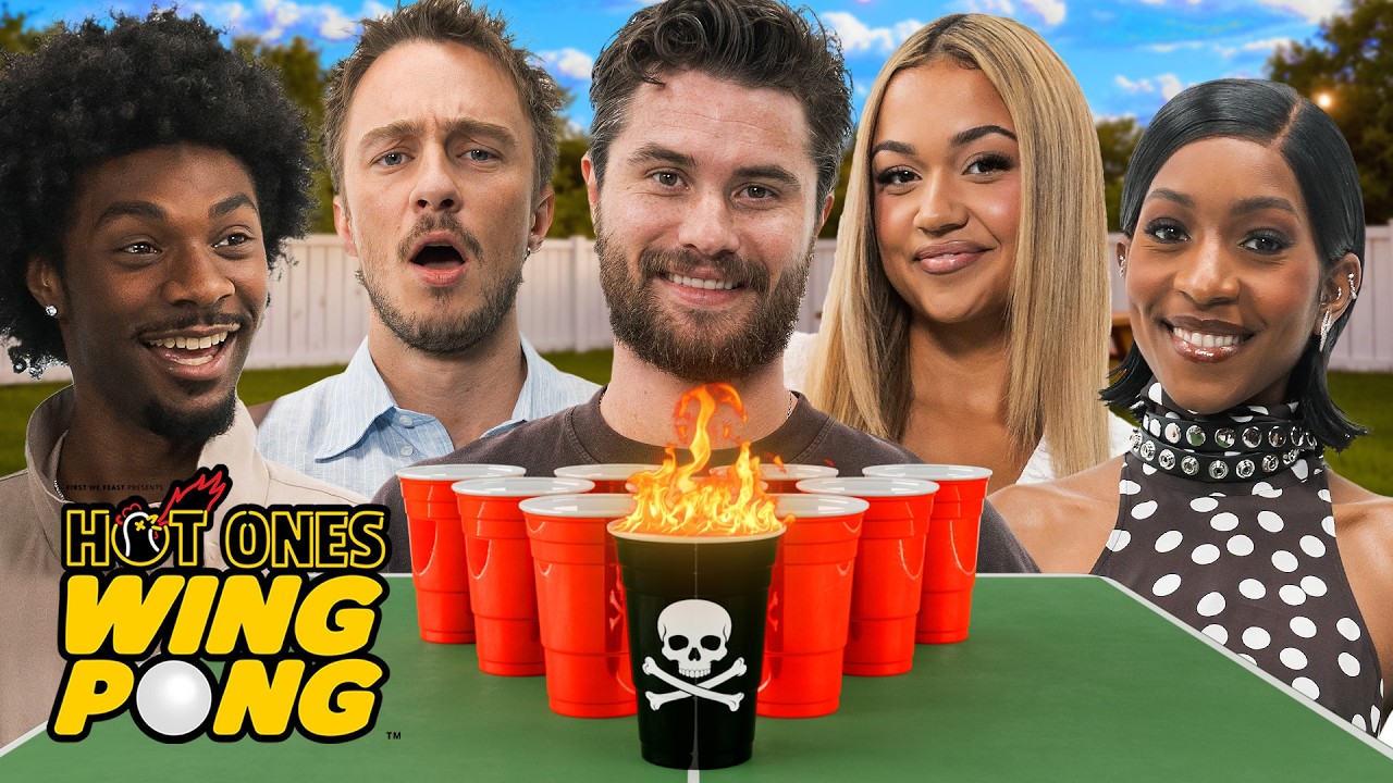 The 'Outer Banks' Cast Plays Hot Ones Wing Pong, on YouTube