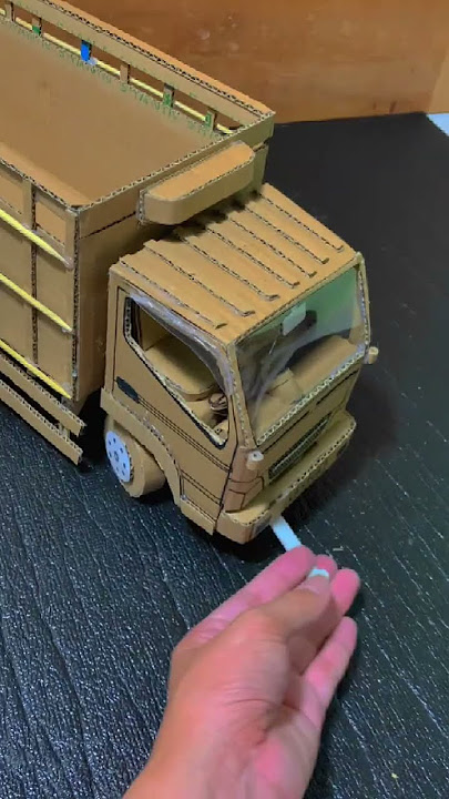 Miniature creation of a canter truck made of cardboard #truck #rolling truck #sand truck #canter ...