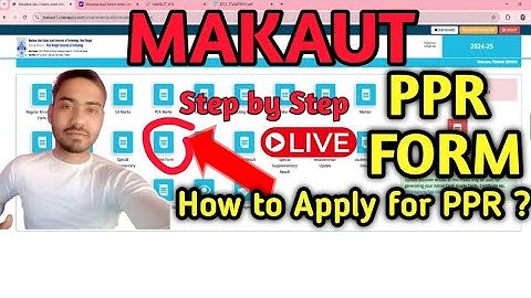 MAKAUT Odd Sem PPR Aplication Form Fill-up Process Step by Step| How To Fill PPR Form? #makaut #ppr