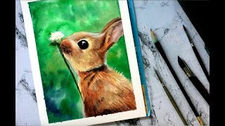 видео: Зайчик акварелью Speedpaint картинка: Зайчик акварелью Speedpaint