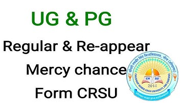 UG & PG Regular and re - appear form CRSU|| Naveen dahiya
