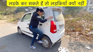 Women Empowerment 🔥 Every girl should know how to change a Car Tyre 😎 Day 8