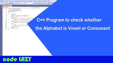 How to Write a C++ Program to check whether alphabet is vowel or consonant