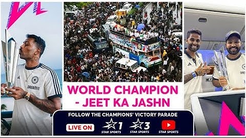 LIVE: JEET KA JASHN! Team India's T20 World Cup Victory Parade | #T20WorldCupOnStar #shyte🎉🎉🎉