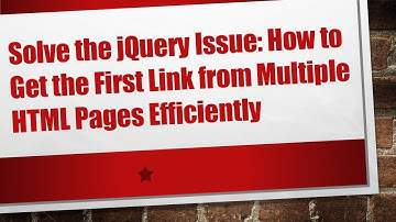 Solve the jQuery Issue: How to Get the First Link from Multiple HTML Pages Efficiently
