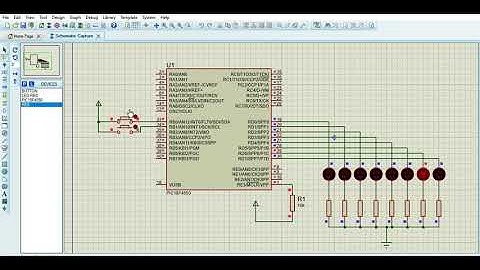 Simulación en PROTEUS - Corrimiento de diodos LED - Lenguaje ensamblador