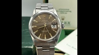 Vintage Rolex Date 1500 Brown Tropical Dial Box And Papers 1970 Awad Watches