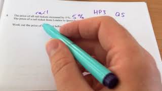 Maths GCSE Higher paper 3 Q5 Percentage increase