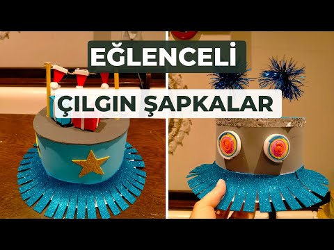 iki çılgın şapka 🤩 eğlenceli şapkalar #kendinyap #diy #geridönüşüm #yeniyıl #new