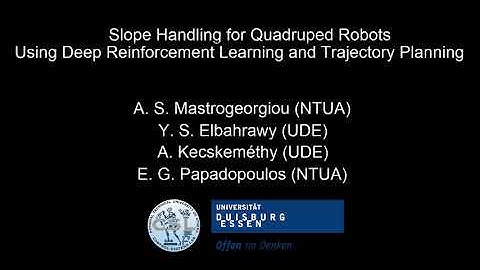 Slope Handling for Quadruped Robots Using Deep Reinforcement Learning and Toe Trajectory Planning