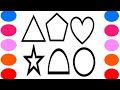 Cute shapes Drawing, Painting and Colouring for Kids and Toddlers_ Kids Art#shapesdrawing