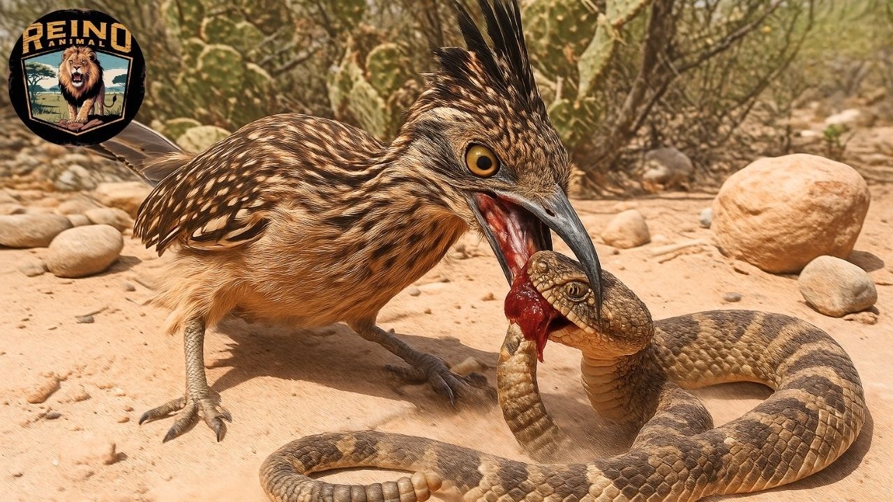 ⁣Serpiente de cascabel vs Correcaminos: Supervivencia en Sonora #animalessalvajes | Reino Animal