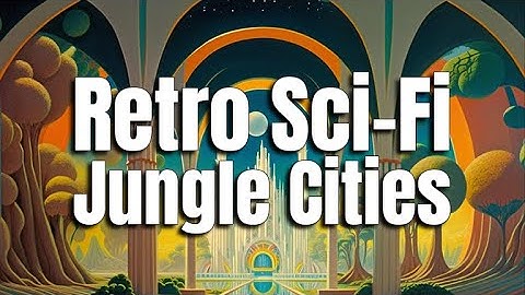 Exploring Abstract Retro Sci-Fi Jungle Cities in AI-Generated Paintings with Midjourney AI