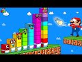 Mario and numberblocks 1 milk vs numberblock babies mix level up maze  game animation