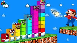 Mario and Numberblocks 1 MILK vs Numberblock BABIES mix level up Maze | Game Animation