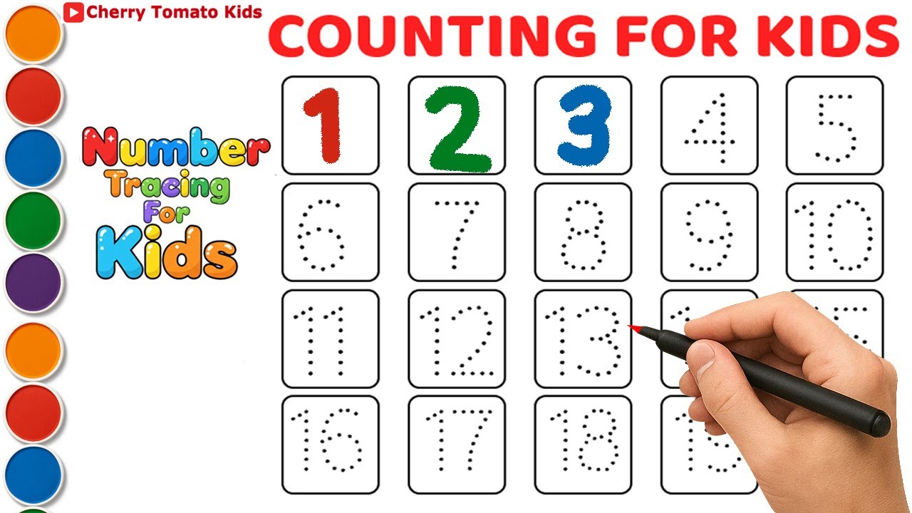 1 से 20 तक गिनती | Learn Counting 1 to 20 for Kids | Number Tracing & Coloring