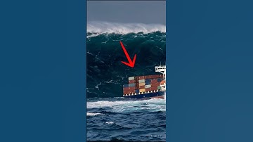 A huge wave sank a large cargo ship in the open sea!  #ocean #waves