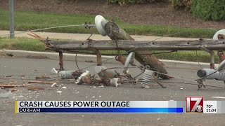 Crash causes power outage in Durham