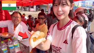 Korean girl travel alone in INDIA 🇮🇳 and meet friendly indian street food seller!