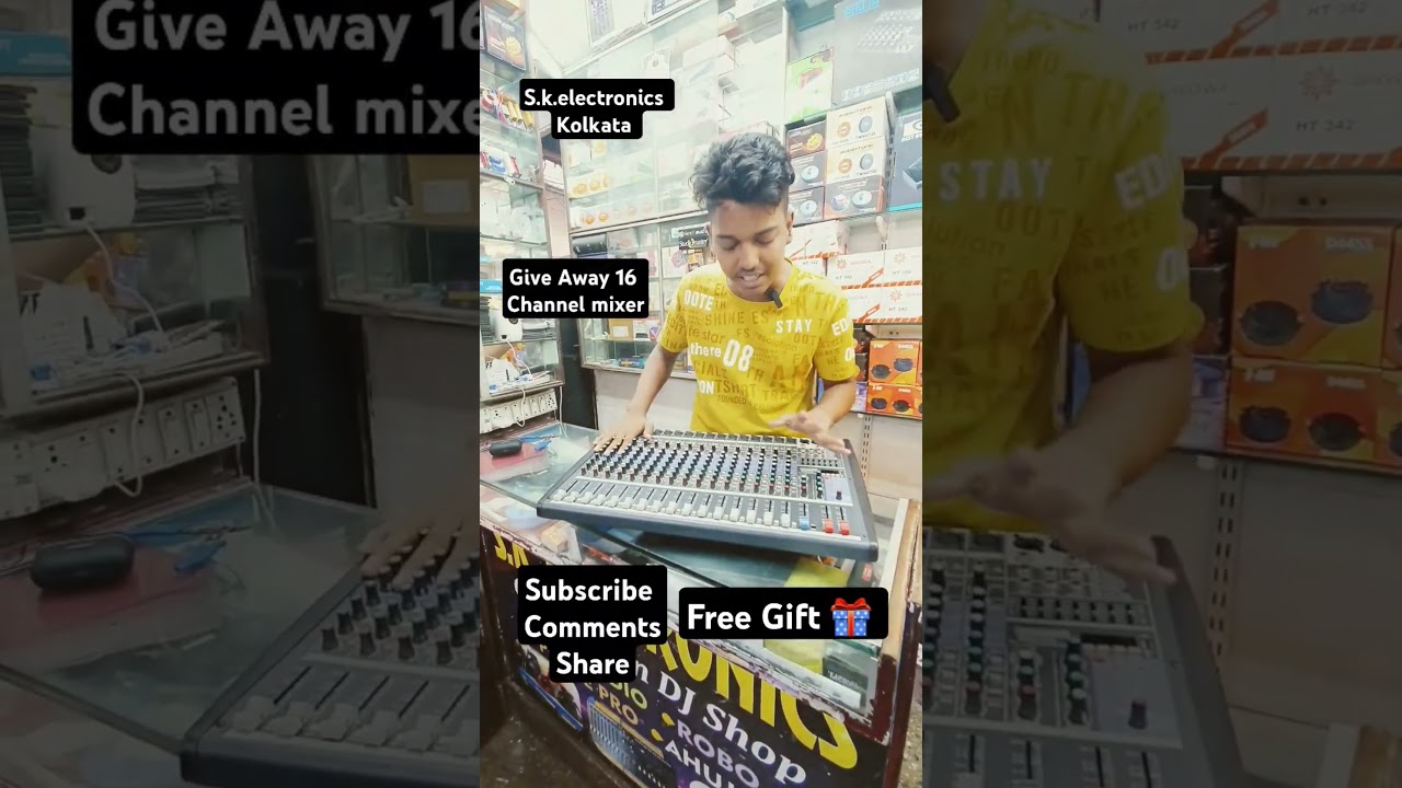 16 channel mixer Free gift 🎁 SK Electronic shop 📍 Kolkata Chandini market 