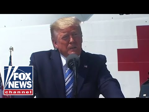 Trump delivers remarks as USNS Comfort embarks for NY