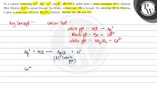 To a solution containing \( \mathrm{Ca}^{2+}, \mathrm{Ag}^{+}, \mat...