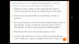 SSCU494: Writing a Literature Review, Part I (Slides 1-6)