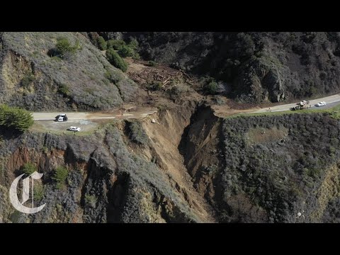Drone Footage Shows Collapse of Highway 1 Near Big Sur