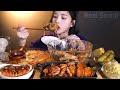 SUB)매콤한 낙지볶음에 전복 넣어서 비빔밥까지 먹방 (feat.나박김치) 리얼사운드 Stir-fried Octopus & Watery Kimchi Mukbang ASMR