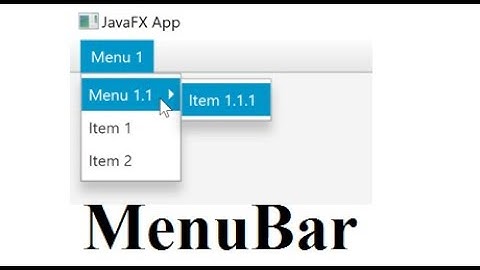 JavaFX Tutorial 22 - MenuBar JavaFX