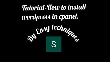 Tutorial-How to install wordpress in cpanel using mobile. By Easy Techniques.