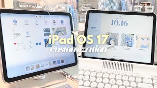 How I customize iPad OS 17 homescreen & lockscreen with focus mode ♡☁ aesthetic widgets ft MD Blank