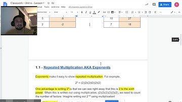 Classwork - Unit 6 - Lesson 1 - Answer Video