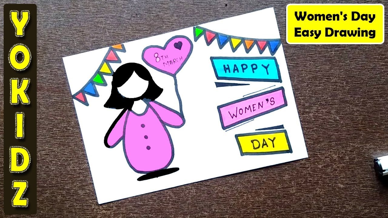 Women's Day Card Templates Coloring (Teacher-Made) - Twinkl