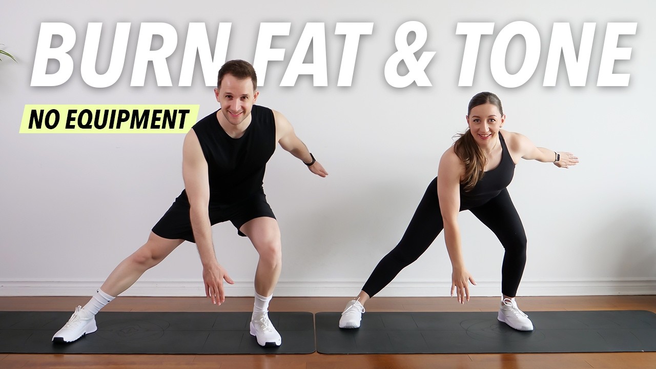 30 Min Full Body Fat Burn & Tone Workout at Home (No Equipment, No ...