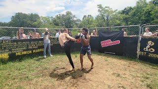 FIGHTER KNOCKS OUT OPPONENT FROM THE MOUNT