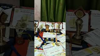 My certificate, medals and Trophies🏆🏆🏆🏆🏆🥇🥇🥇🥈🥈