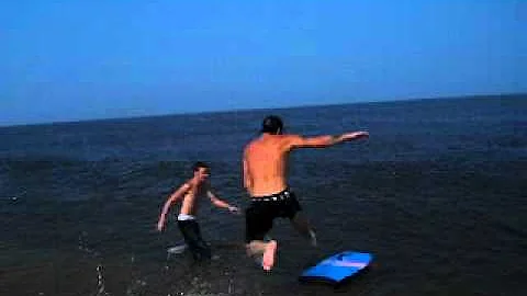 Mikey playing at the beach