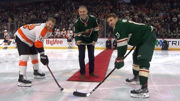 Wild honor Joe Mauer with ceremonial puck drop, special warmup jerseys